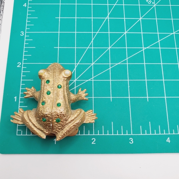 SUPER RARE!  VINTAGE FROG GREEN RINESTONES BOSTONCLIP HUNT MFG STATESVILLE - Picture 5 of 5